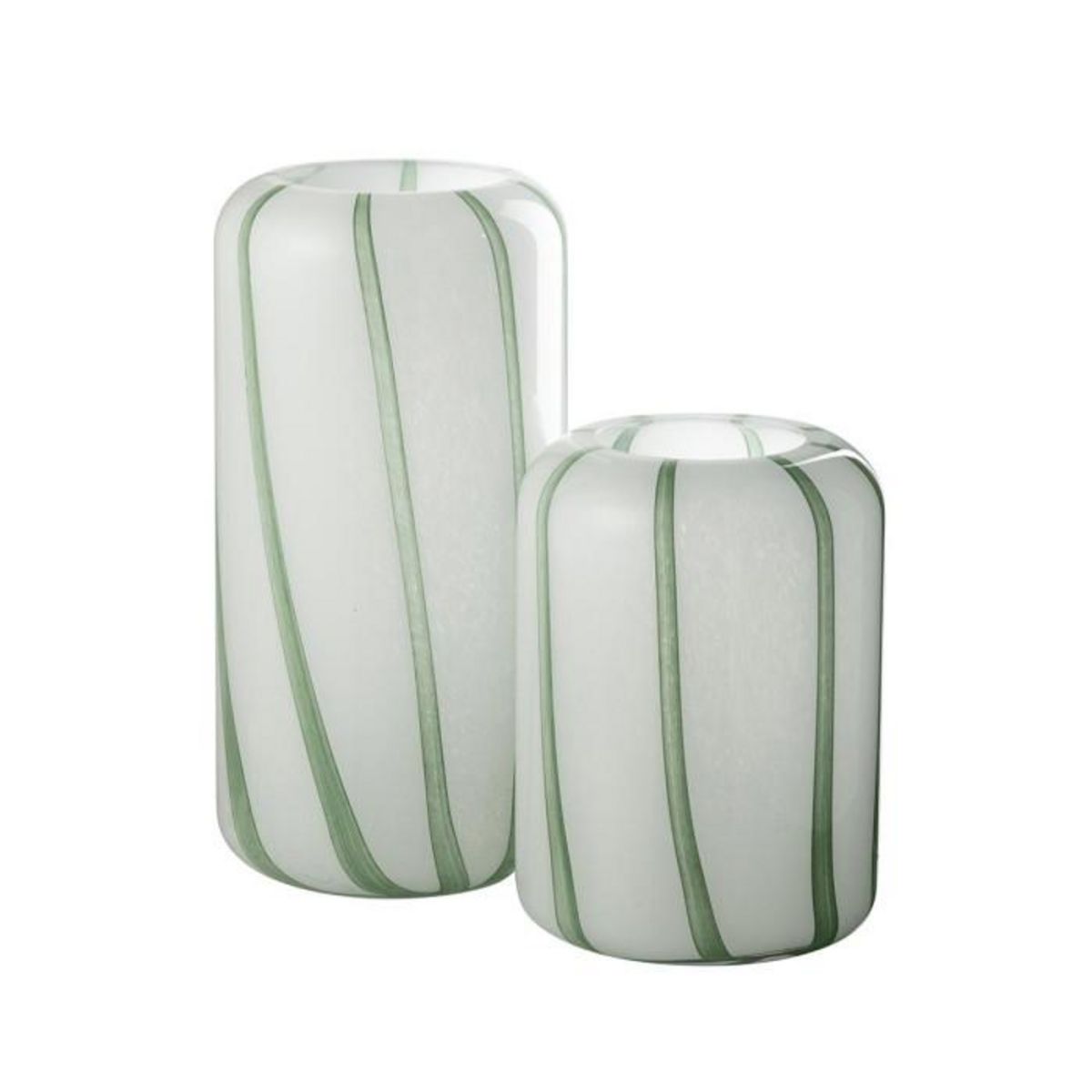 Paris Prix Vase Déco en Verre  Mimi  22cm Vert & Blanc