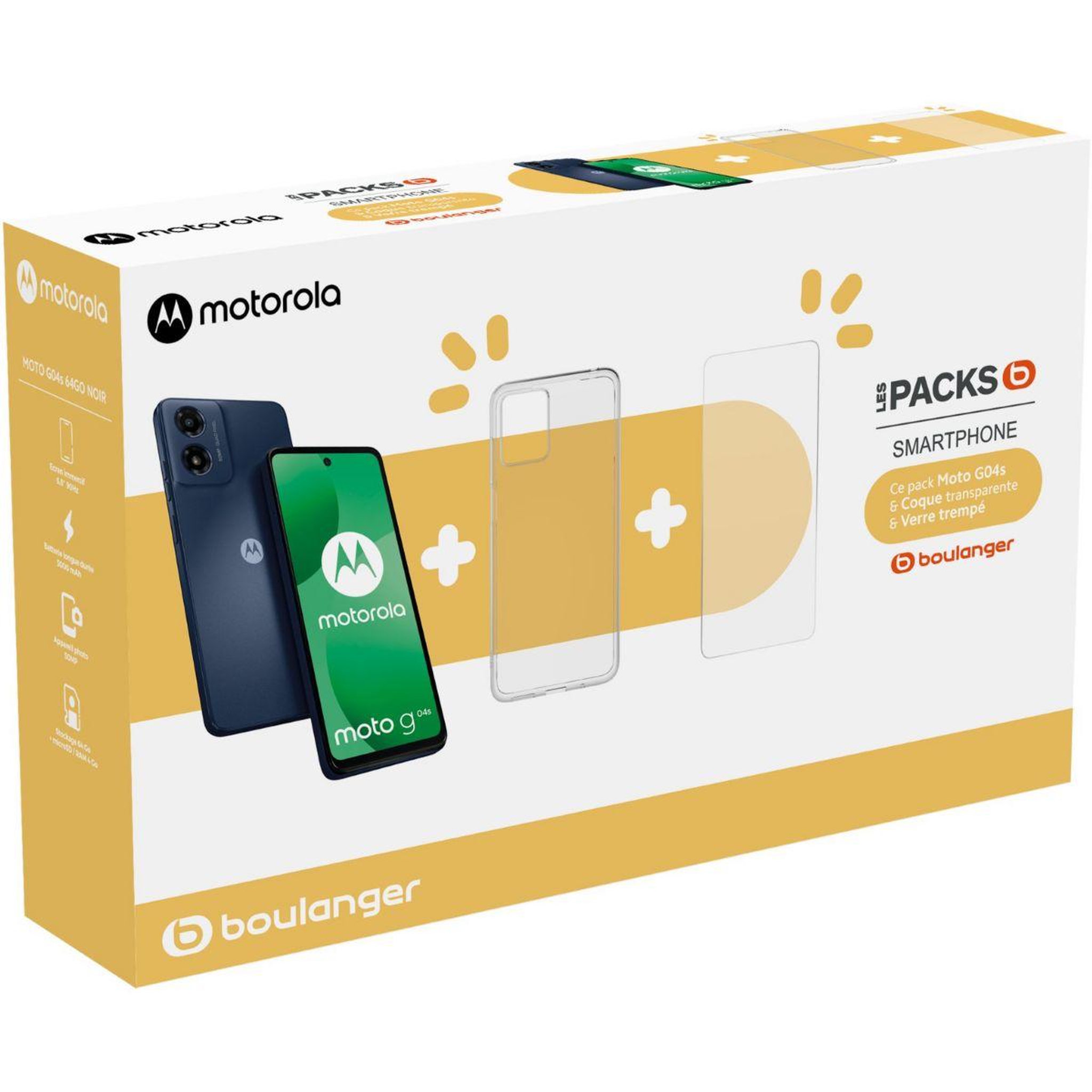 Voir la diapositive 2 : MOTOROLA Smartphone Pack G04S + Coque + VT et Chargeur