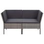 Voir la diapositive 4 : VIDAXL Salon de jardin 6 pcs avec coussins resine tressee gris