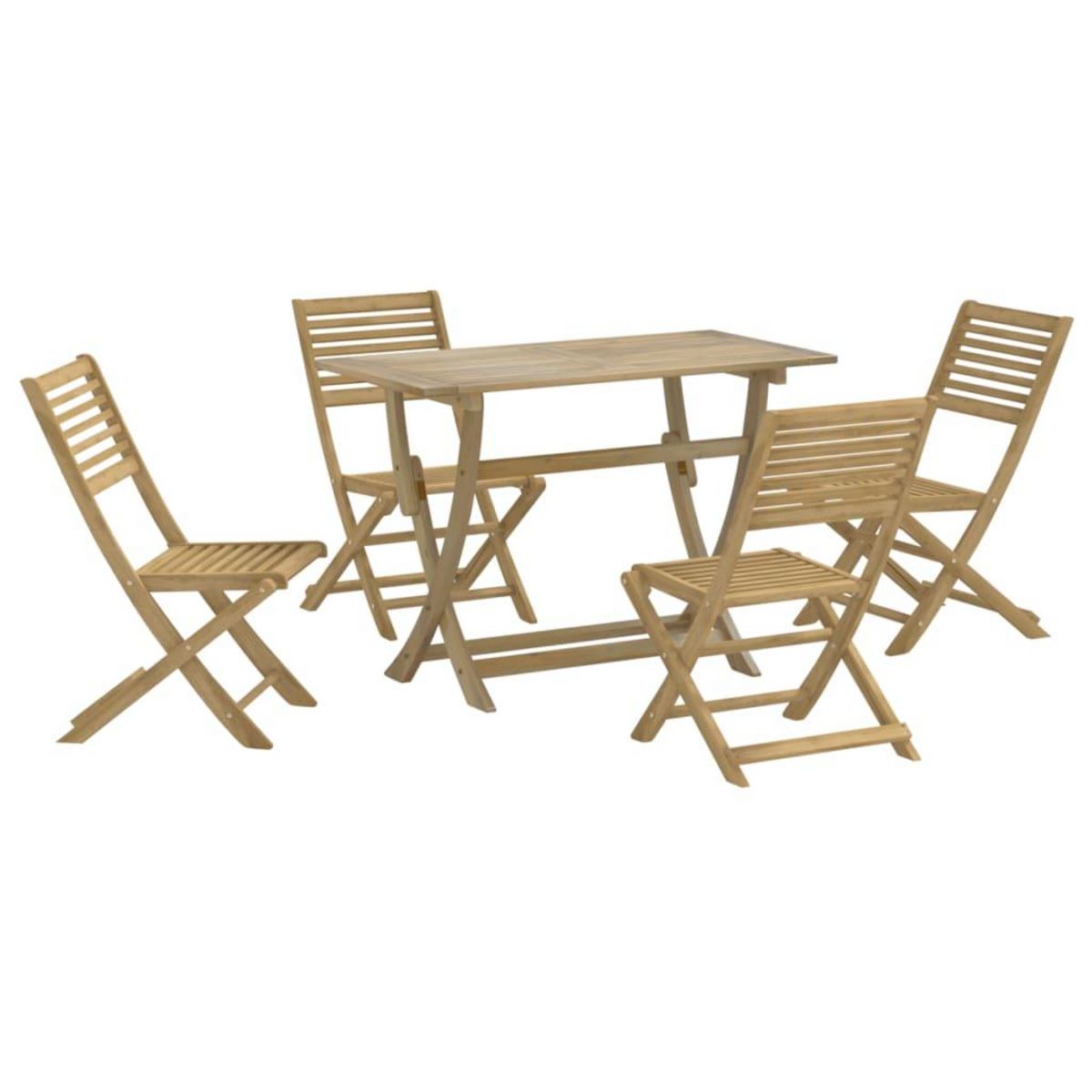 VIDAXL Ensemble a manger de jardin 5 pcs Bois d'acacia solide