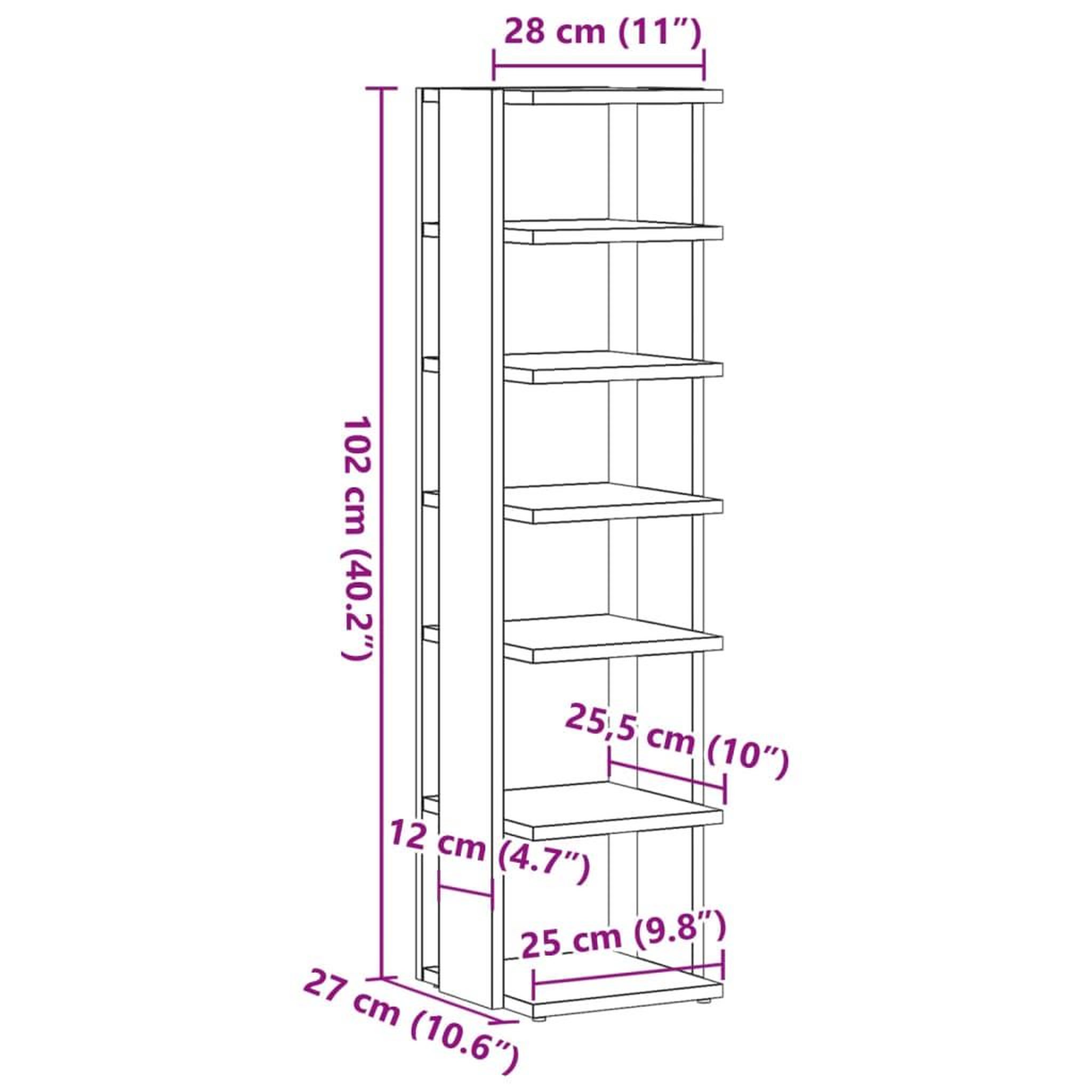 Voir la diapositive 6 : VIDAXL Armoire a chaussures vieux bois 28x27x102 cm bois d'ingenierie
