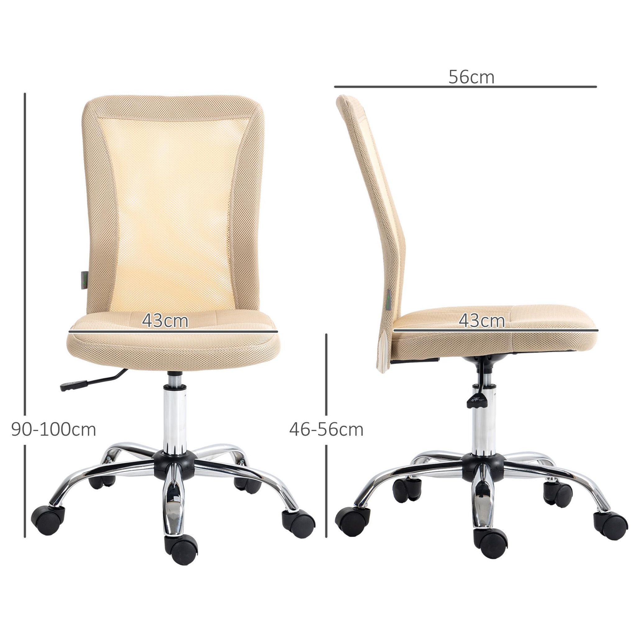Voir la diapositive 2 : VINSETTO Vinsetto Chaise de bureau ergonomique hauteur réglable piètement chromé pivotant 360° revêtement maille beige