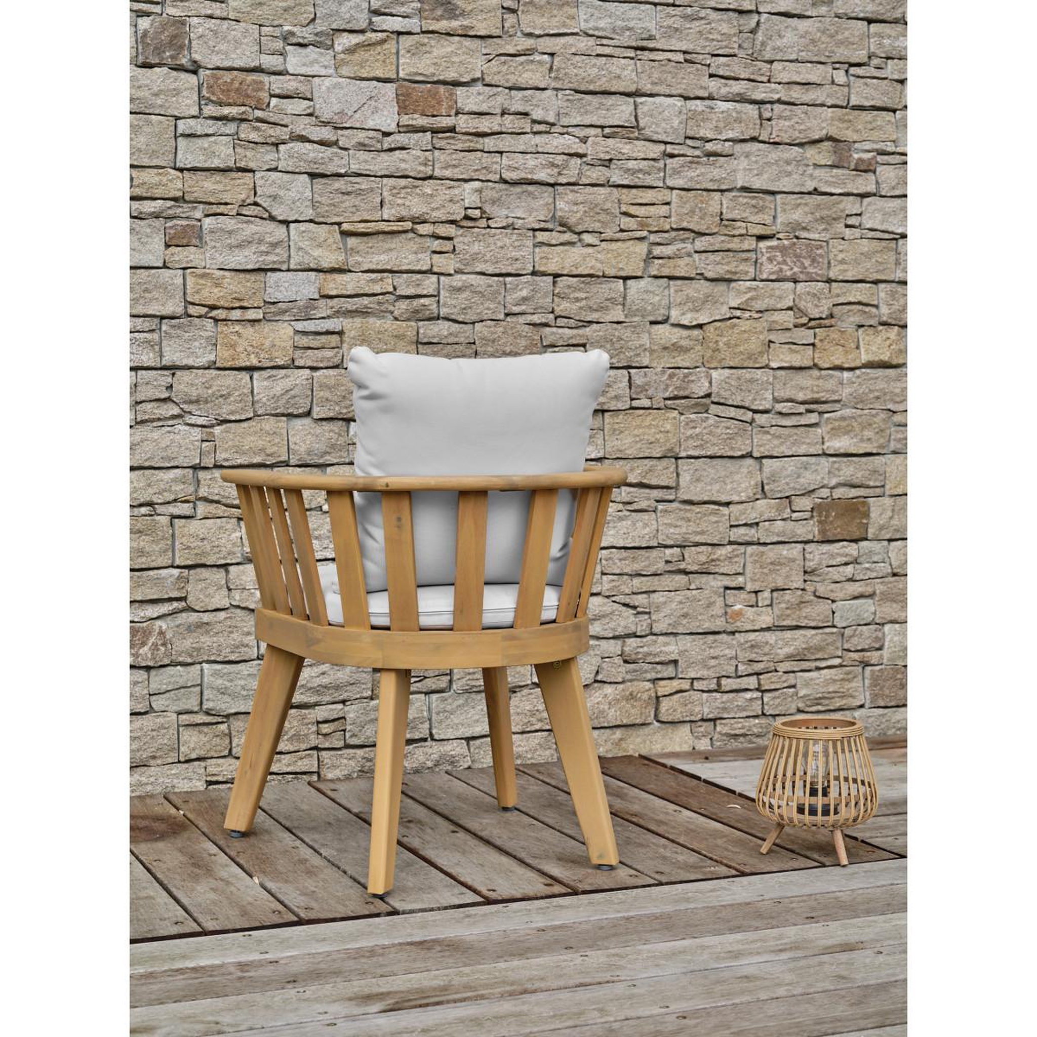 Voir la diapositive 4 : Paris Prix Fauteuil de jardin en bois  liso  68cm marron