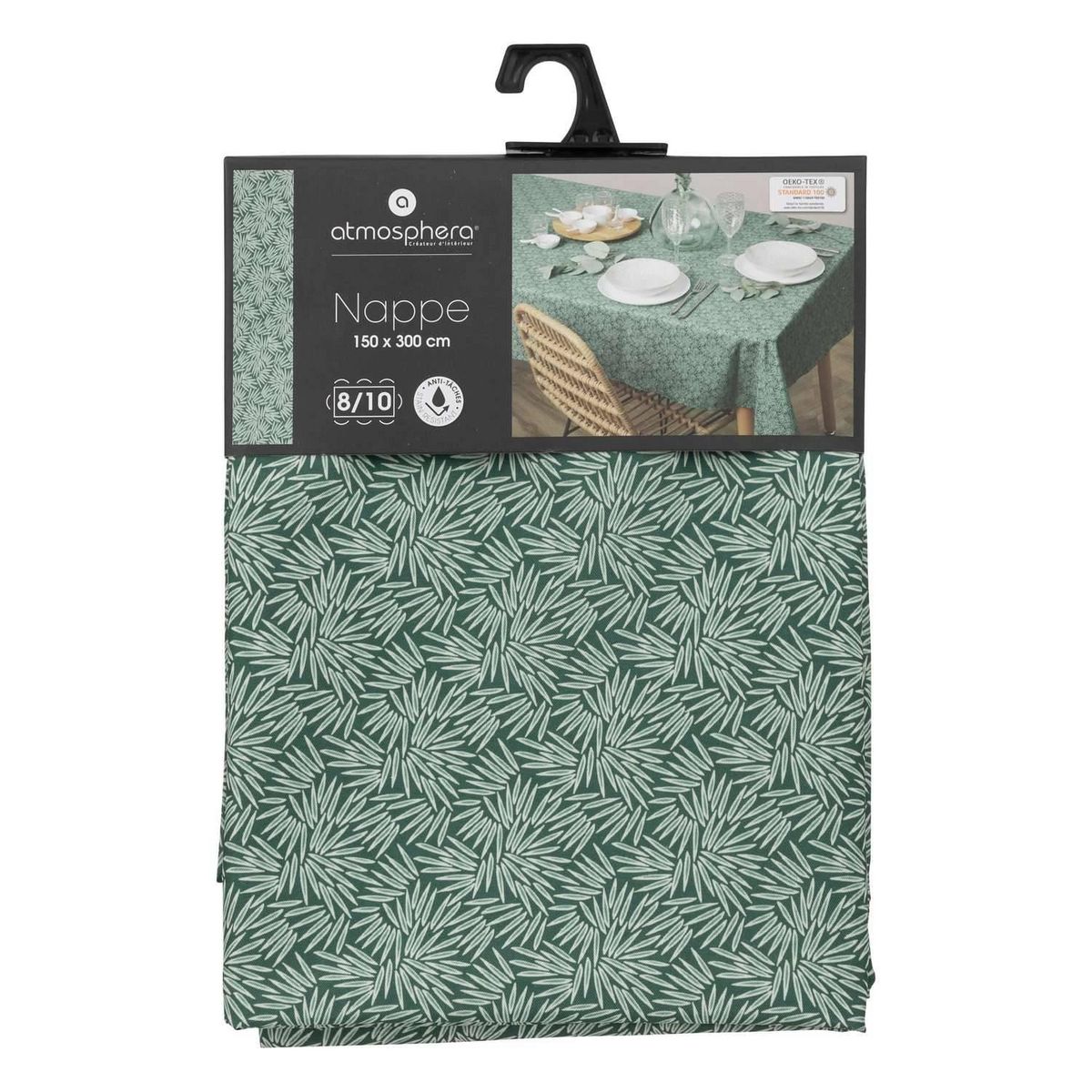 ATMOSPHERA Nappe anti-tache rectangulaire Sebring - 150 x 300 cm - Bleu