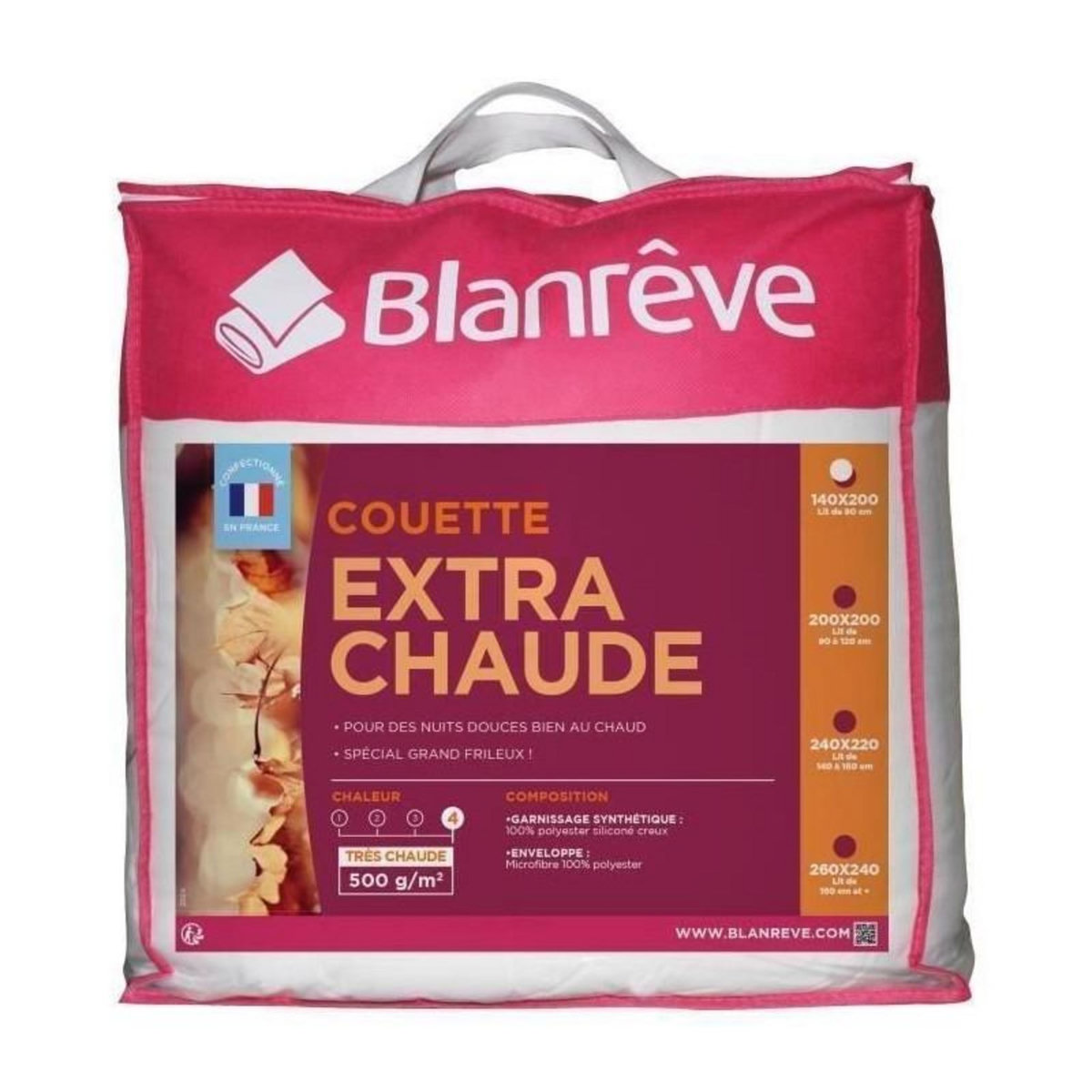 BLANREVE BLANREVE Couette extra chaude en microfibre - 140 x 200 cm - Blanc