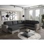 Voir la diapositive 1 : BEST MOBILIER Epona - canapé panoramique d'angle réversible 7 places convertible avec coffre en tissu