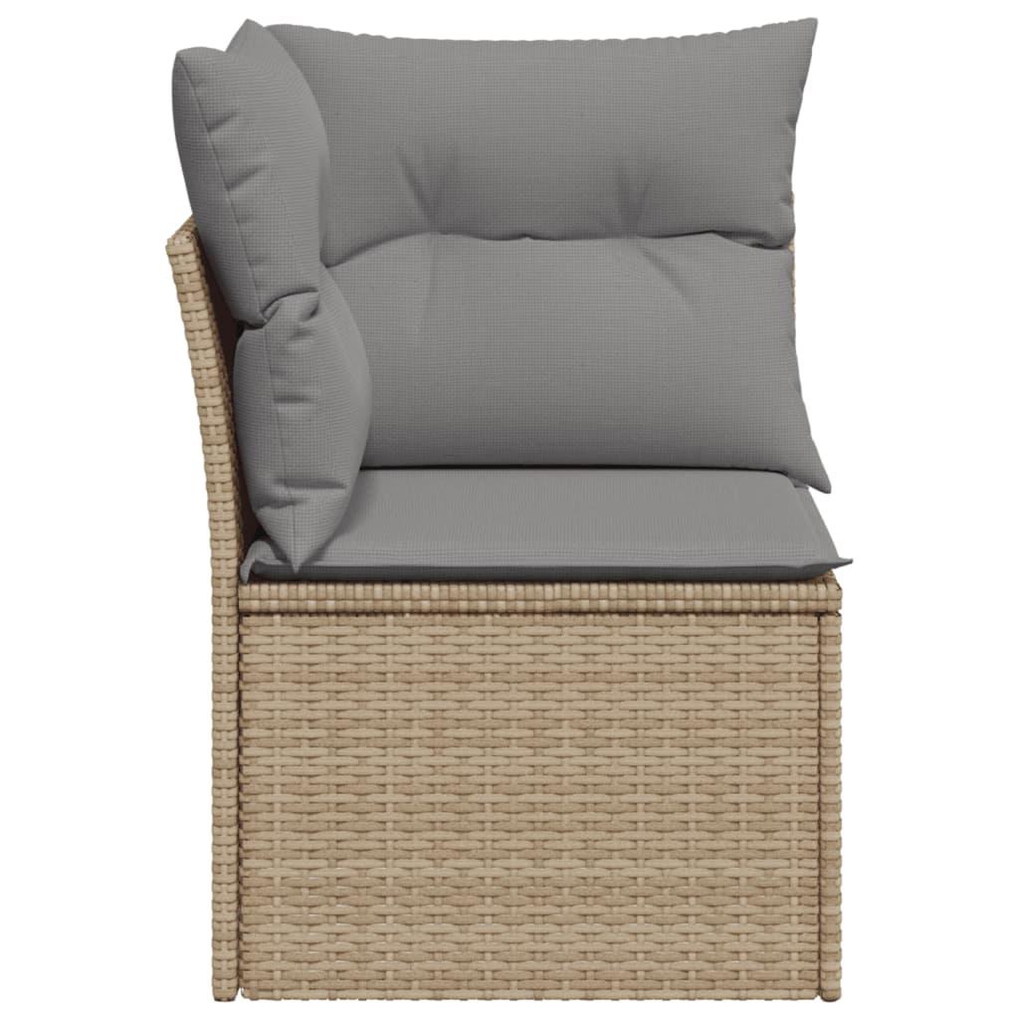 Voir la diapositive 5 : VIDAXL Canape d'angle de jardin avec coussins beige resine tressee