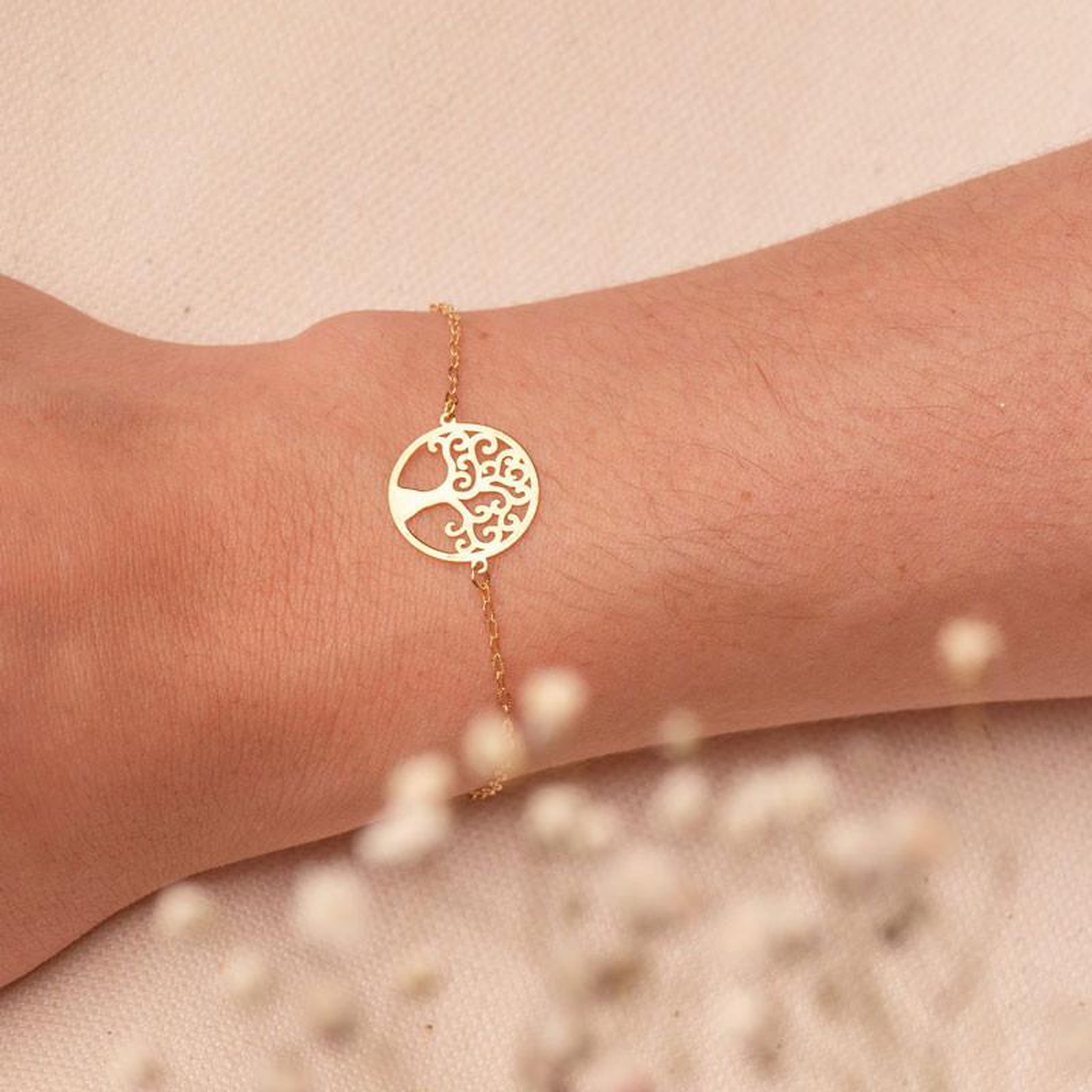 Voir la diapositive 2 : L'ATELIER D'AZUR Bracelet Or 18 Carats 750/000 Jaune - Arbre de Vie