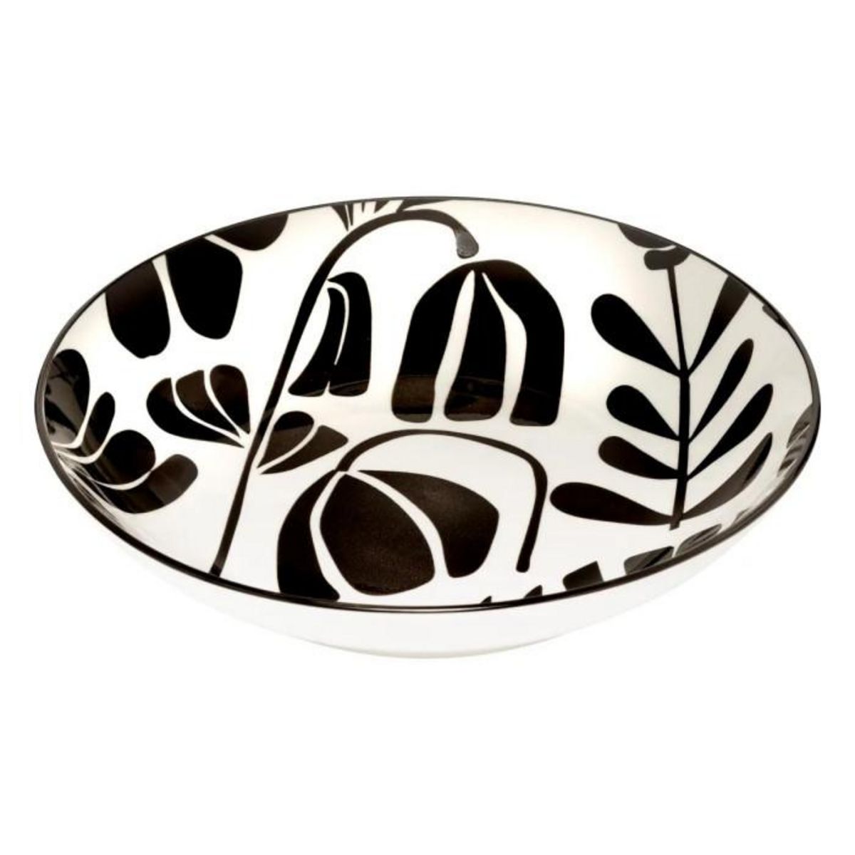 SECRET DE GOURMET Lot de 6 Assiettes Creuses  Twisted Lime  20cm Noir & Blanc