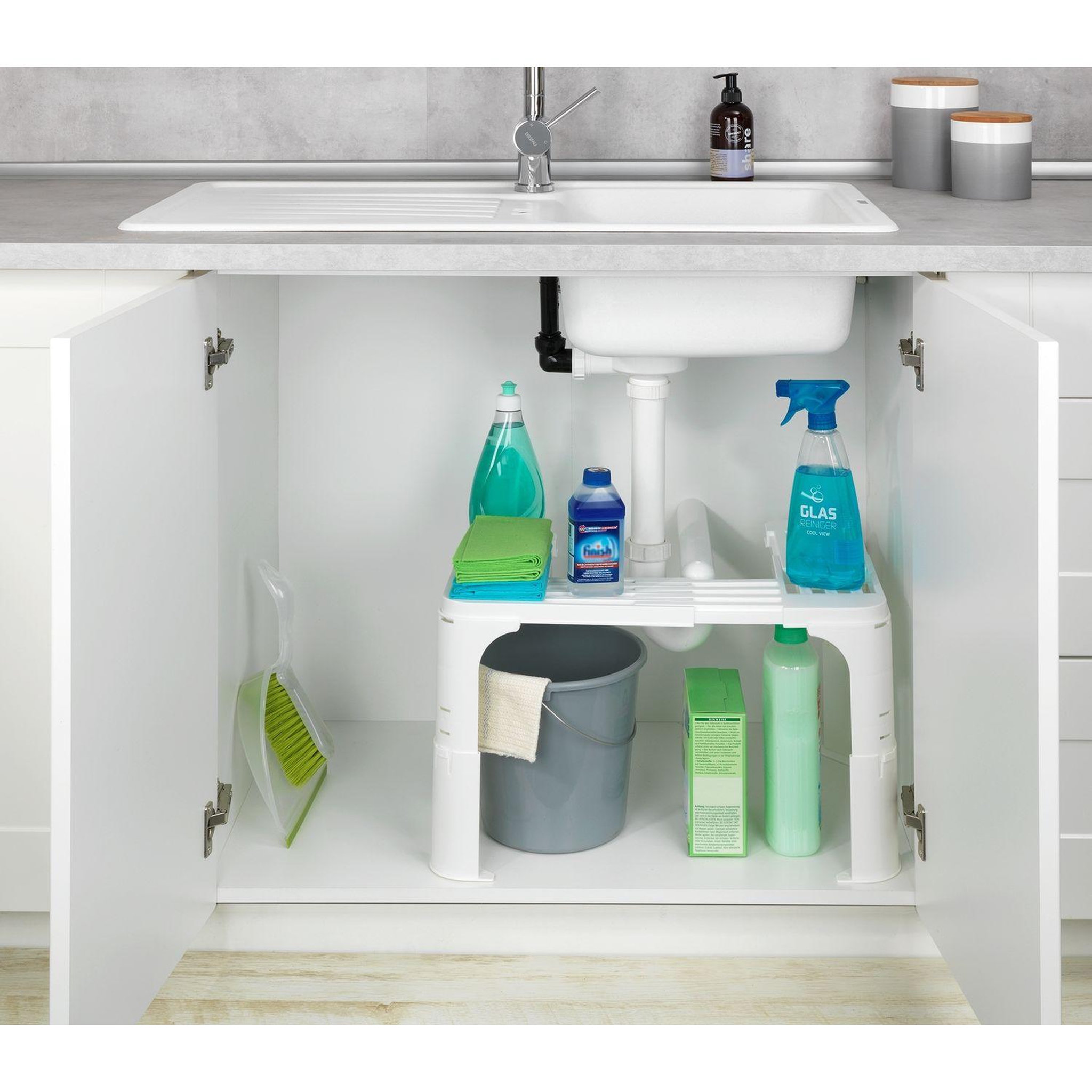 Voir la diapositive 3 : Wenko Etagère universelle multi-flex en polypropylène - blanc