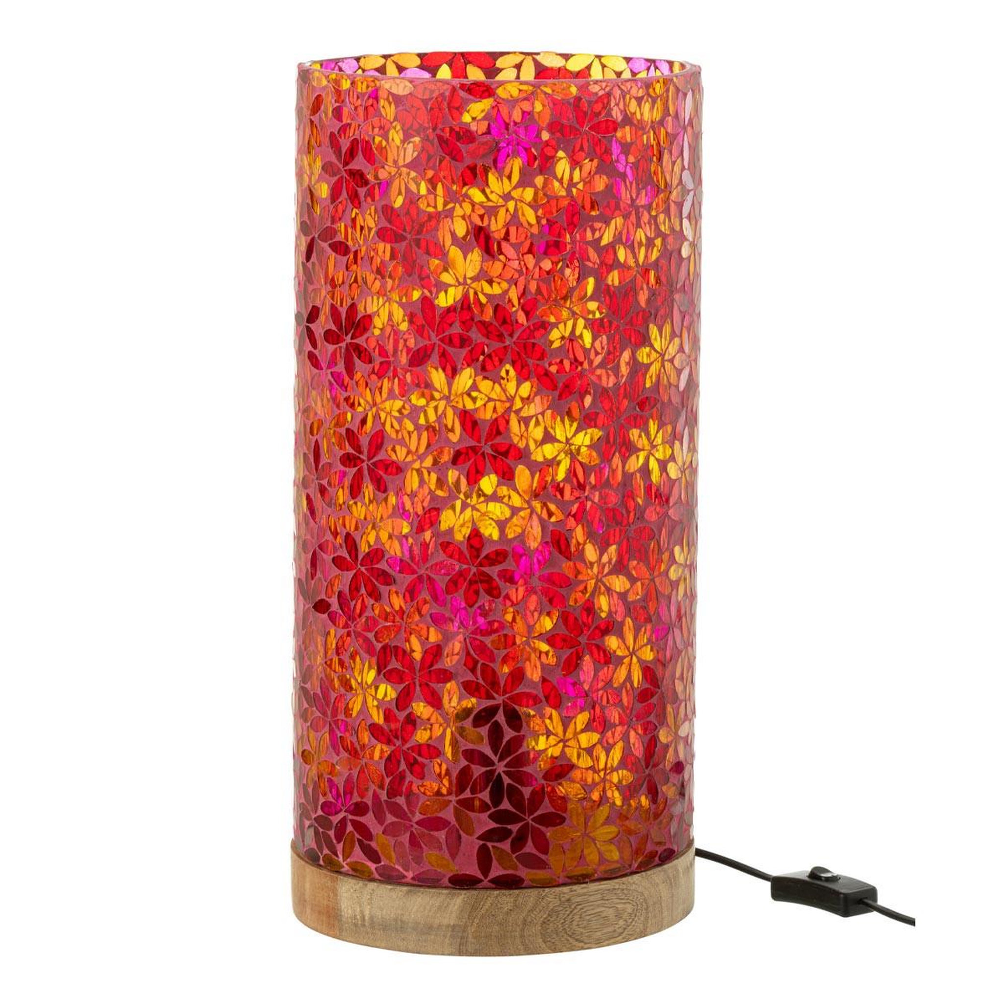J-LINE Lampe à poser mosaïque en verre  fleur  45cm multicolore