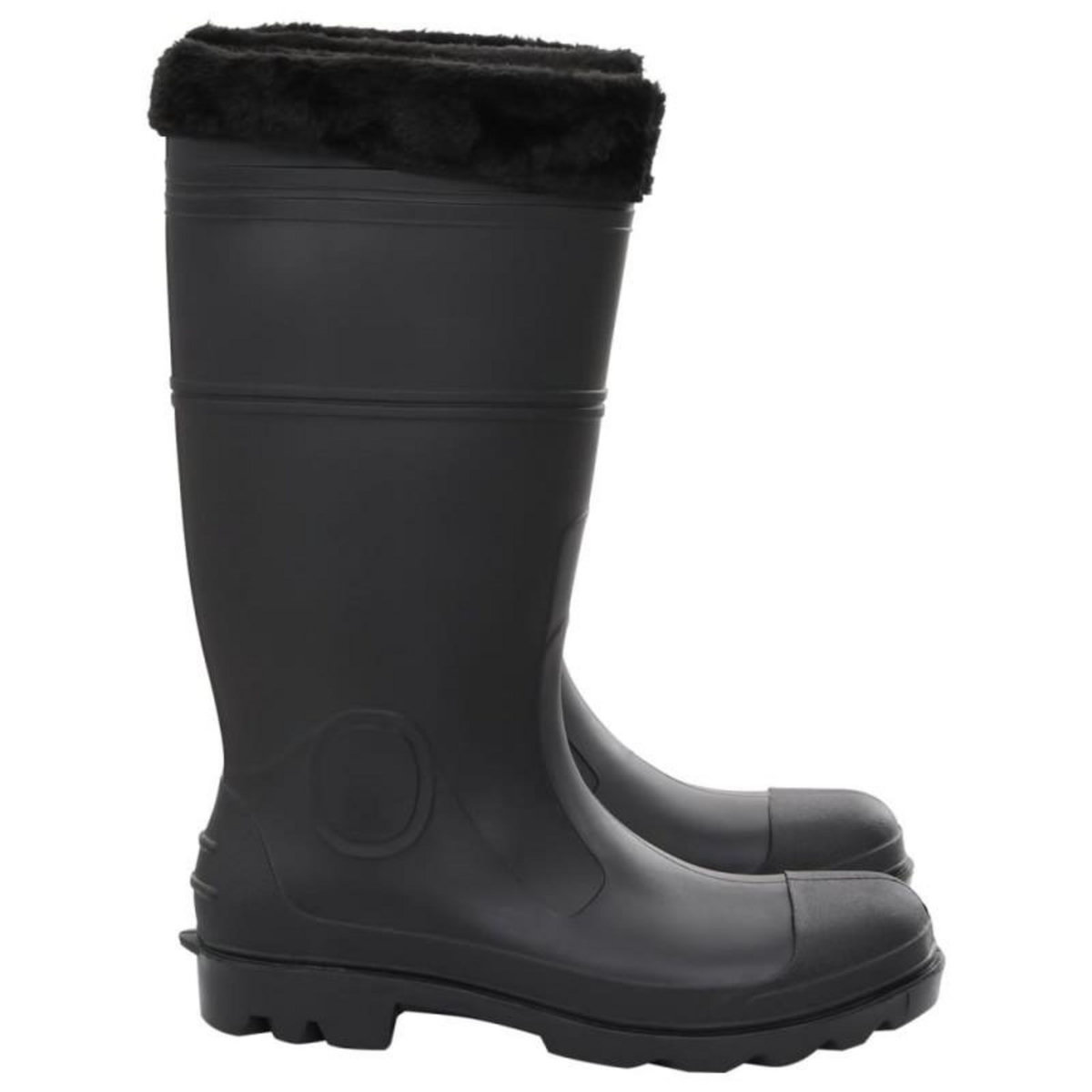 VIDAXL Bottes de pluie avec chaussettes amovibles noir taille 44 PVC