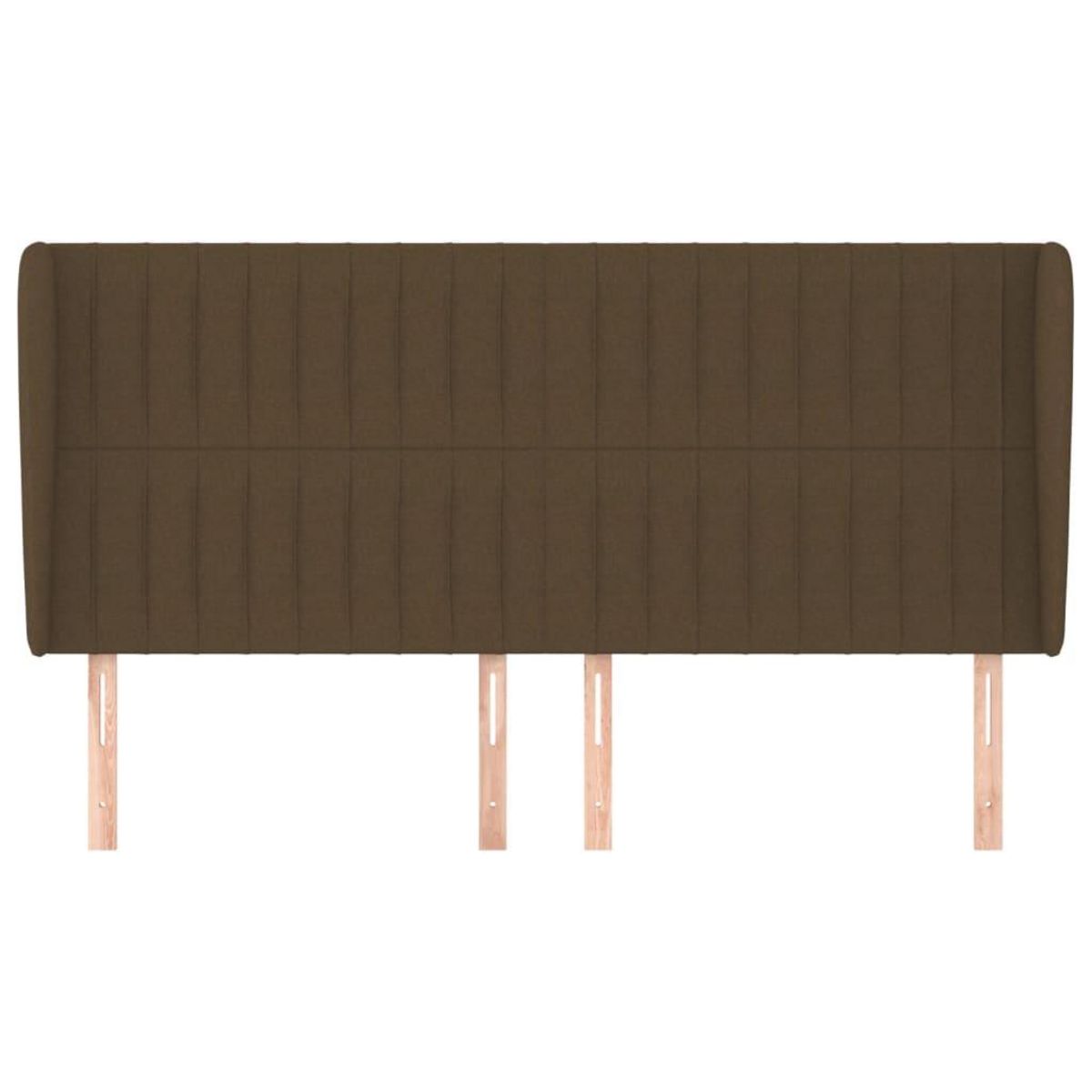 VIDAXL Tete de lit avec oreilles Marron fonce 203x23x118/128 cm Tissu