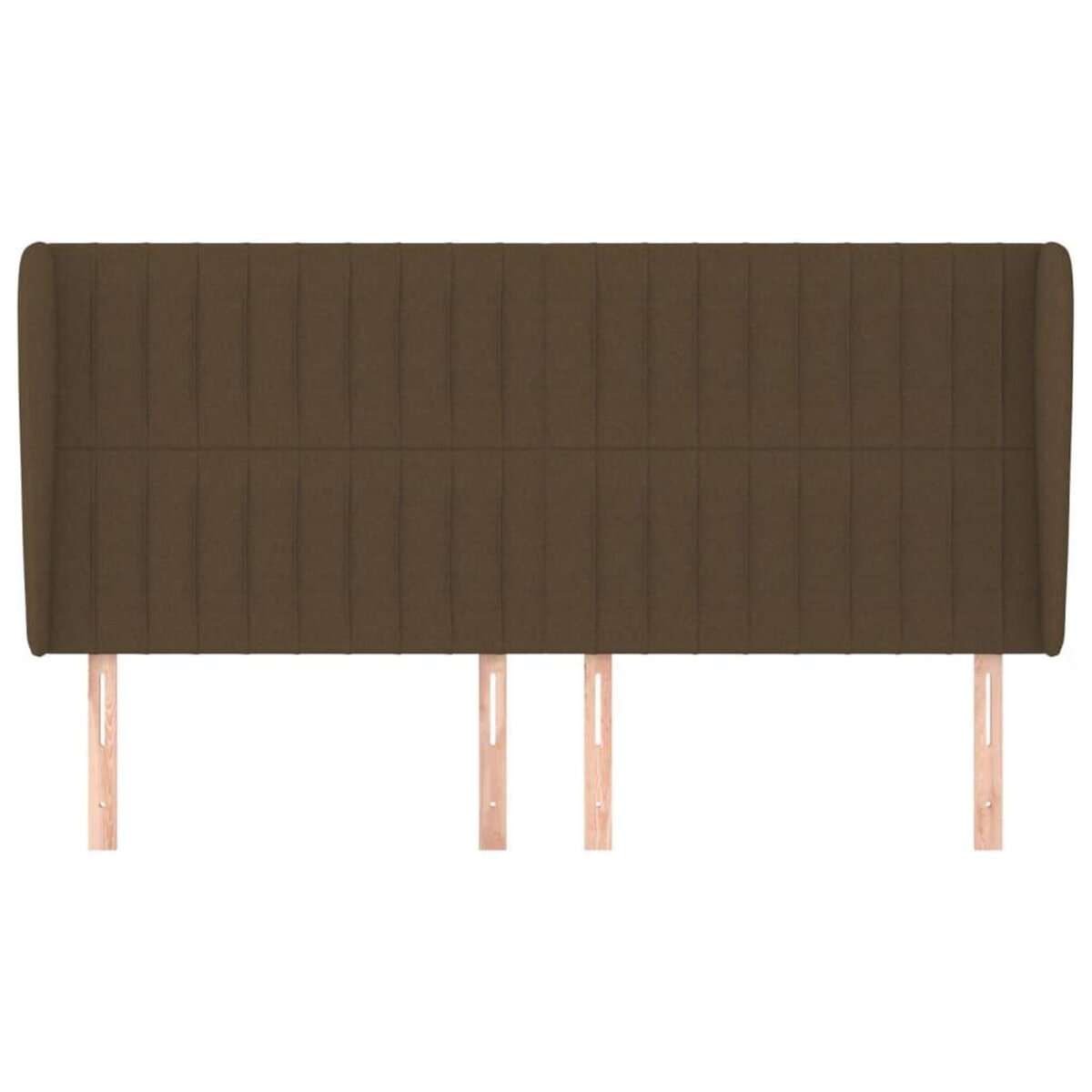 VIDAXL Tete de lit avec oreilles Marron fonce 203x23x118/128 cm Tissu