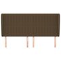 Voir la diapositive 3 : VIDAXL Tete de lit avec oreilles Marron fonce 203x23x118/128 cm Tissu