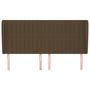 Voir la diapositive 3 : VIDAXL Tete de lit avec oreilles Marron fonce 203x23x118/128 cm Tissu