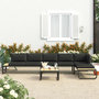 Voir la diapositive 1 : VIDAXL Canapes d'angle de jardin 4 pcs et coussins Aluminium et WPC