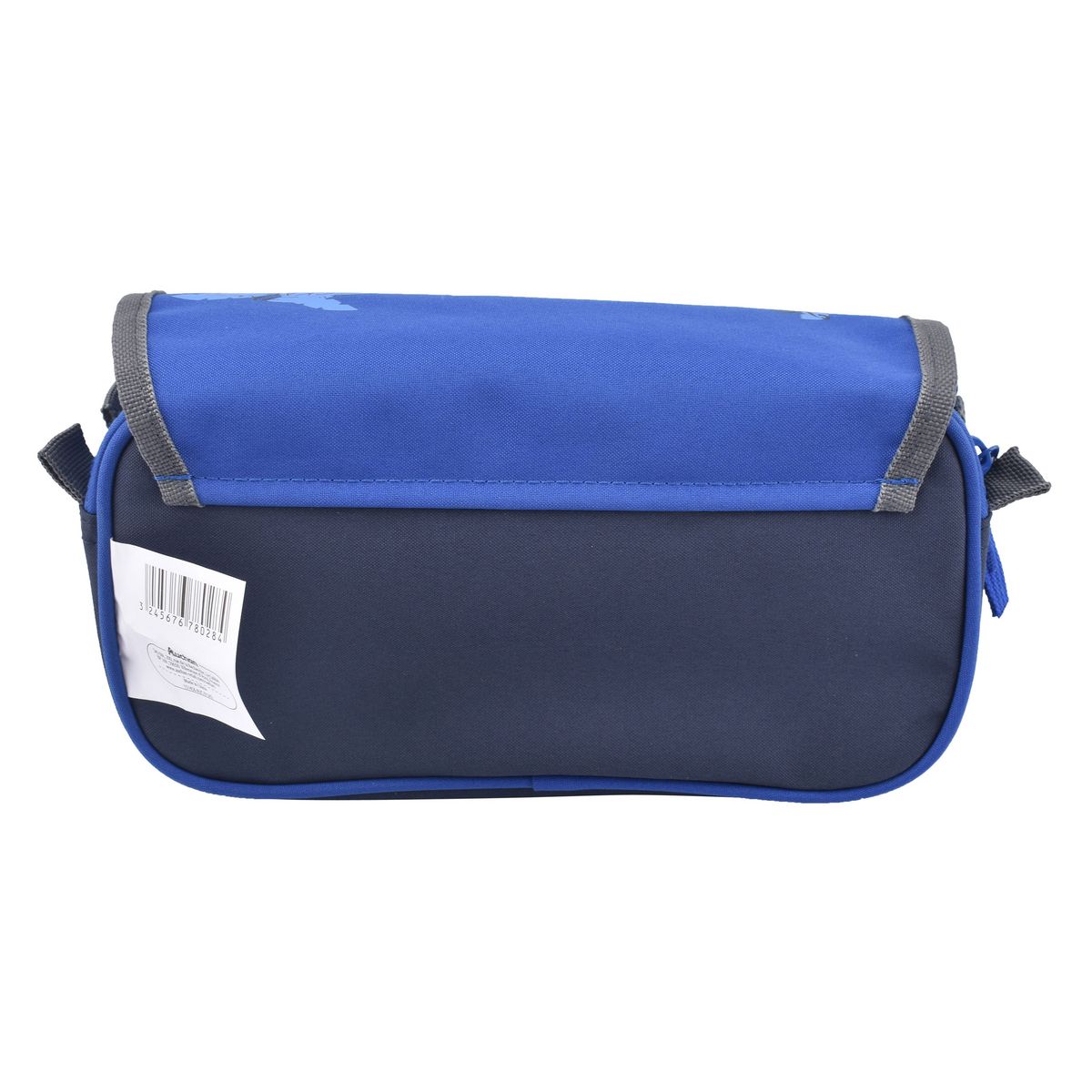 AUCHAN Trousse scolaire 2 compartiments avec rabat polyester bleu REQUIN STREET CODE