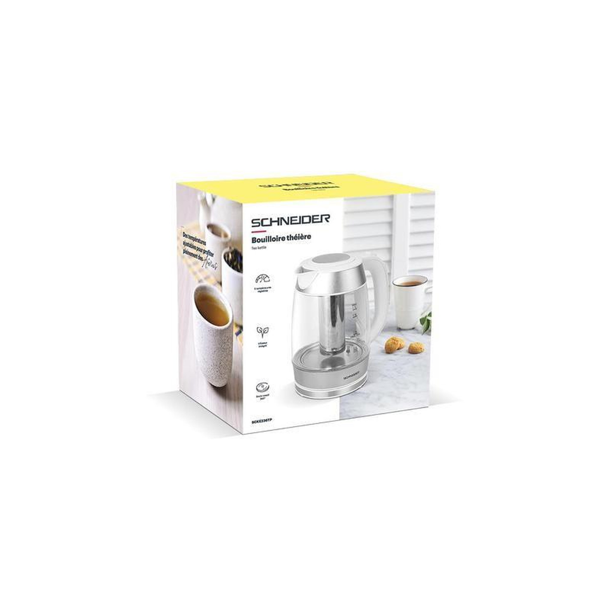 Voir la diapositive 6 : SCHNEIDER Bouilloire en verre 1,7l scke236tp schneider