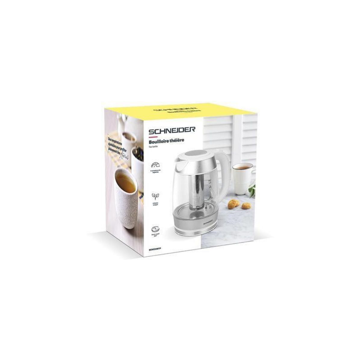 SCHNEIDER Bouilloire En Verre 1,7l Scke236tp Schneider