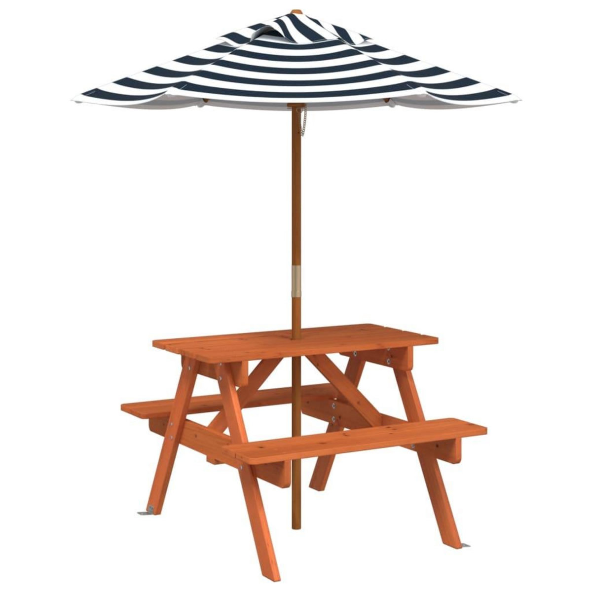 VIDAXL Table de pique-nique pour 4 enfants avec parasol bois de sapin