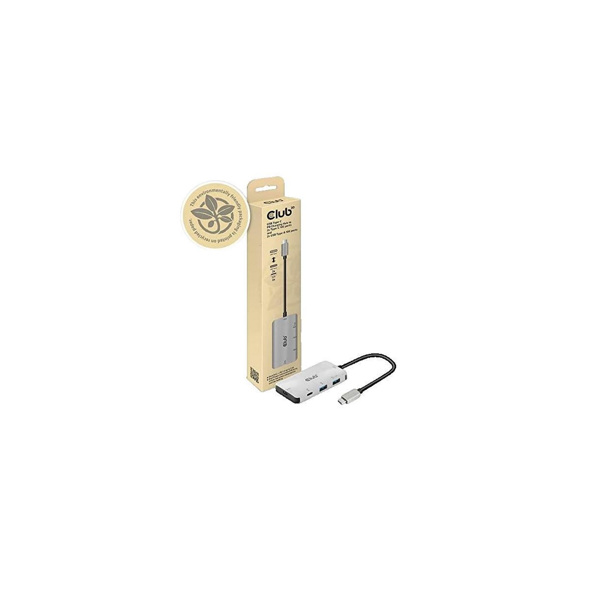 Voir la diapositive 3 : CLUB 3D Hub USB Club-3D CSV-1543 USB 3.1 Gen 2 Noir et Argent