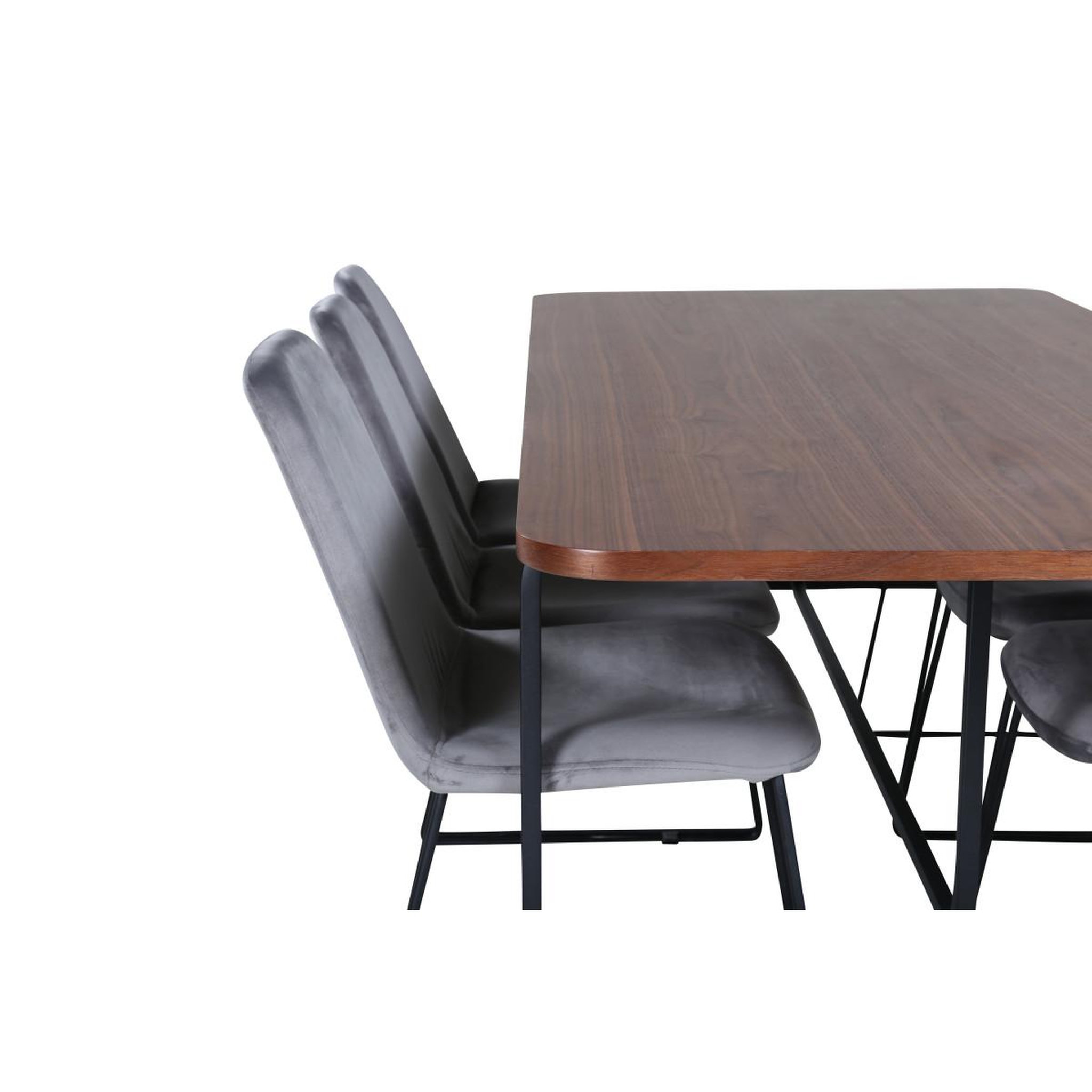 Voir la diapositive 4 : Paris Prix Ensemble table à manger & 6 chaises  uno & muce  200cm gris & marron