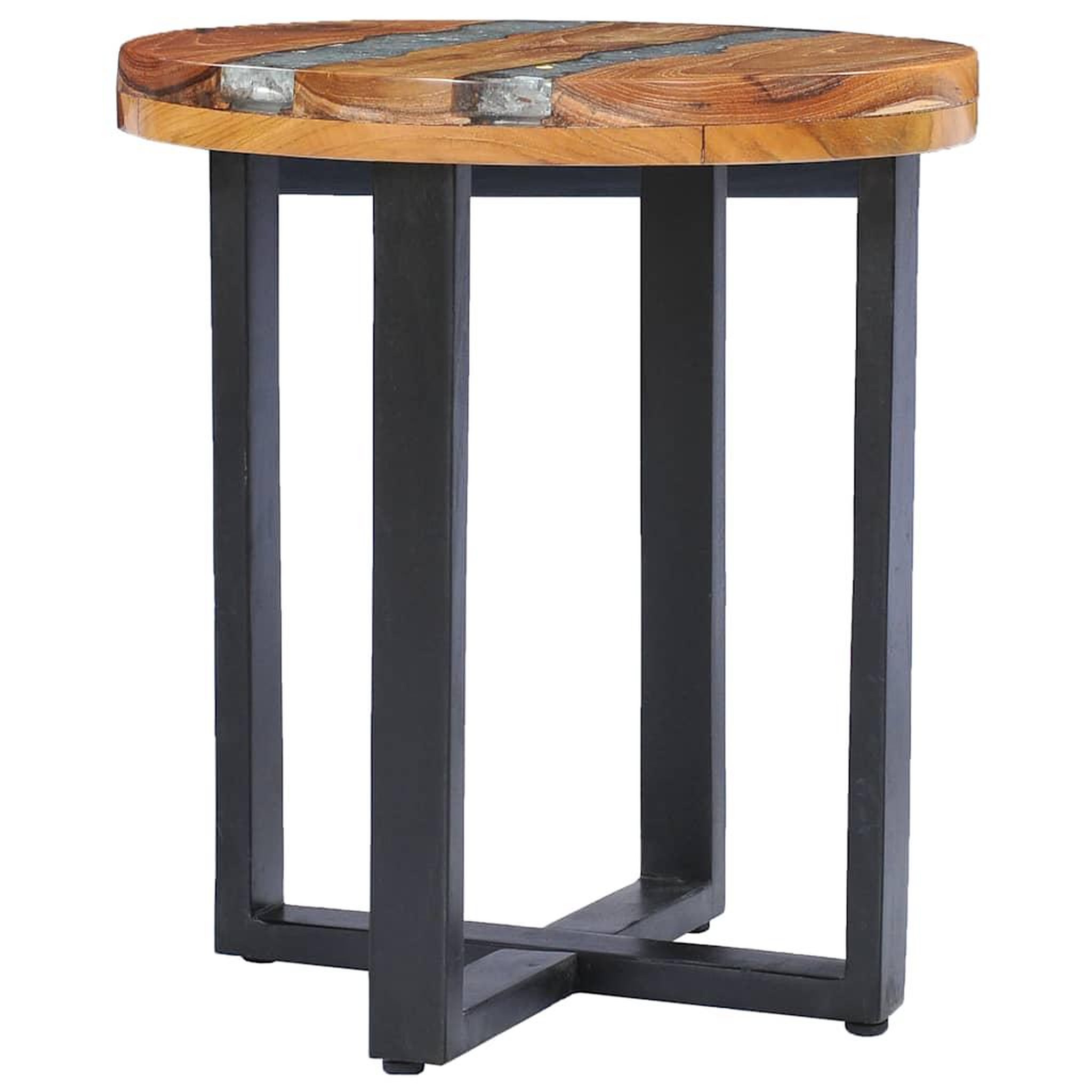 Voir la diapositive 5 : VIDAXL Table basse 40x45 cm bois de teck massif et polyresine
