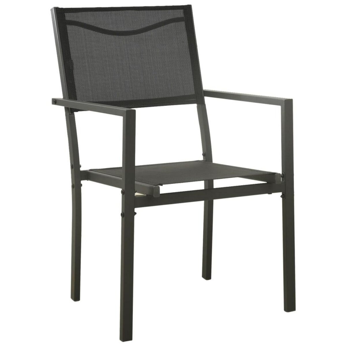VIDAXL Chaises de jardin lot de 4 Textilene et acier Noir anthracite