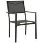 Voir la diapositive 2 : VIDAXL Chaises de jardin lot de 4 Textilene et acier Noir anthracite
