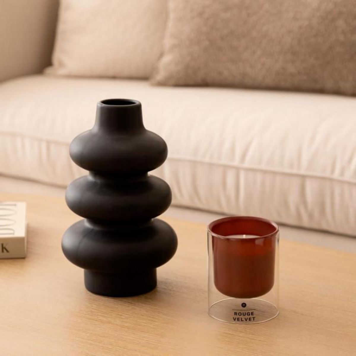 ATMOSPHERA Bougie Parfumée en Verre  Ilan  220g Rouge Velvet