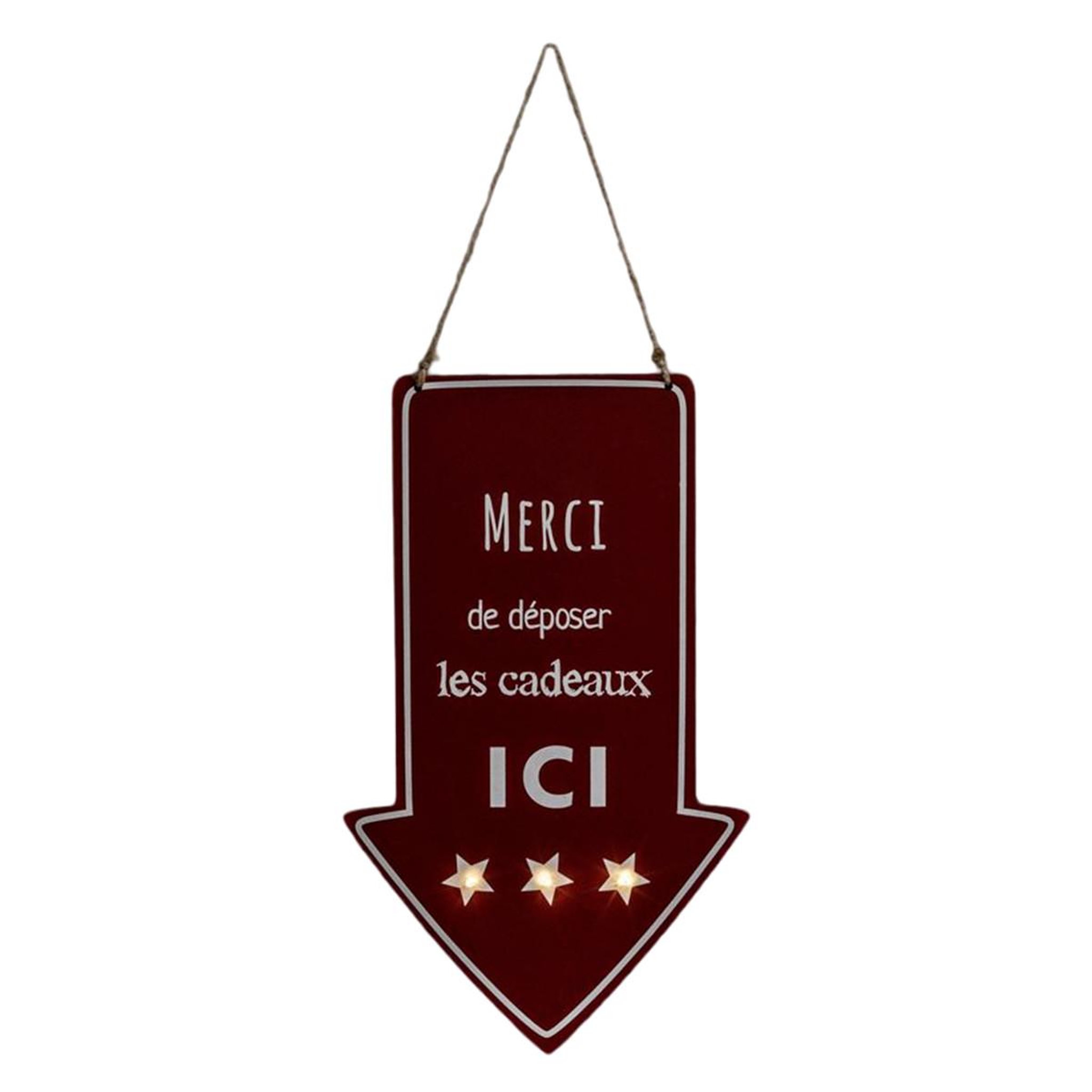 Voir la diapositive 2 : FEERIC LIGHT & CHRISTMAS Décoration lumineuse  flèche  40cm rouge