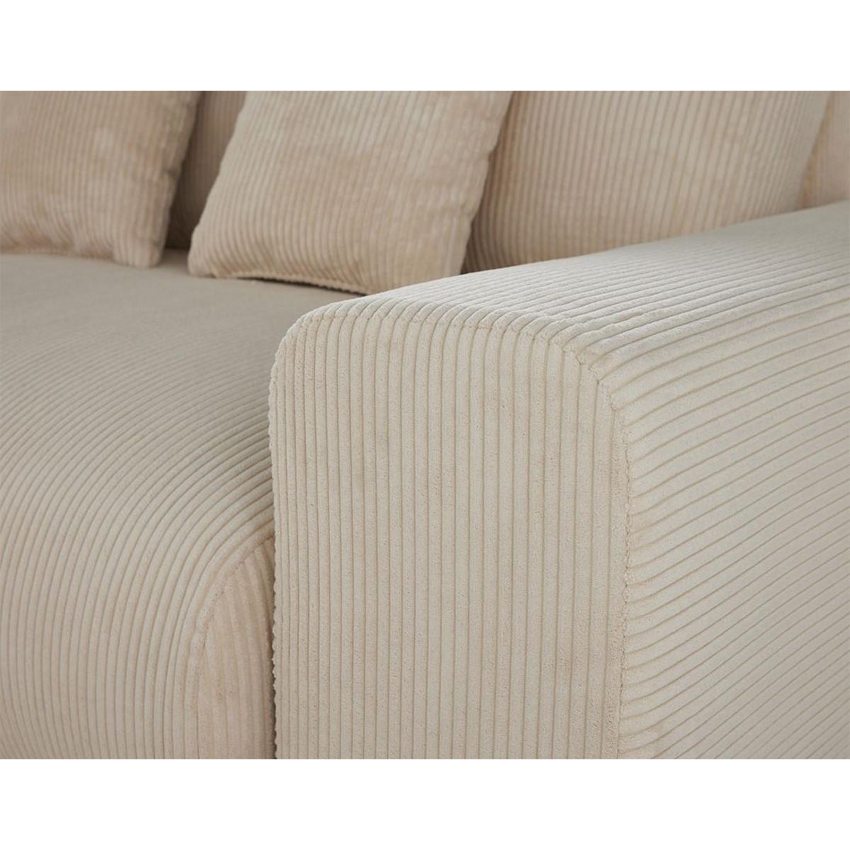 LISA DESIGN Garance - module d'assise 3 places avec accoudoir droit - en velours côtelé