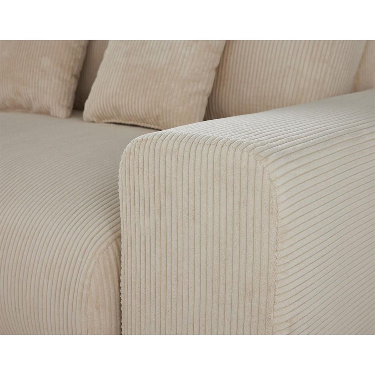 LISA DESIGN Garance - module d'assise 3 places avec accoudoir droit - en velours côtelé