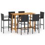 Voir la diapositive 2 : VIDAXL Ensemble de bar de jardin 7 pcs Noir
