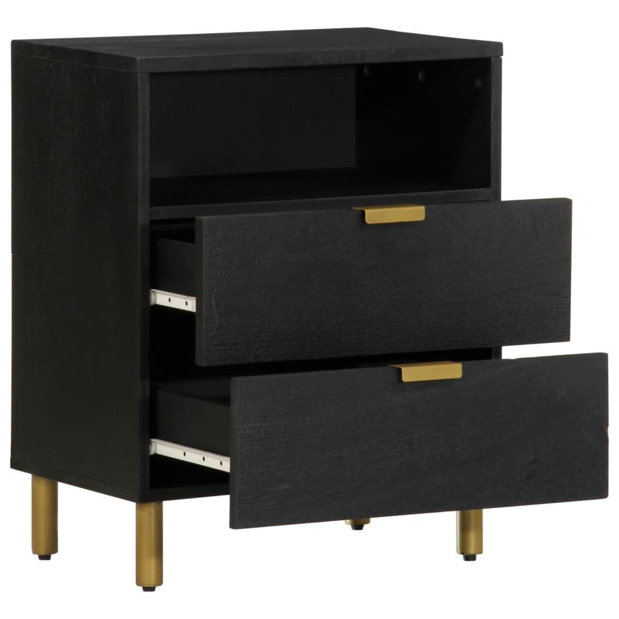 Voir la diapositive 2 : VIDAXL Table de chevet noir 50x33x62 cm bois d'ingenierie
