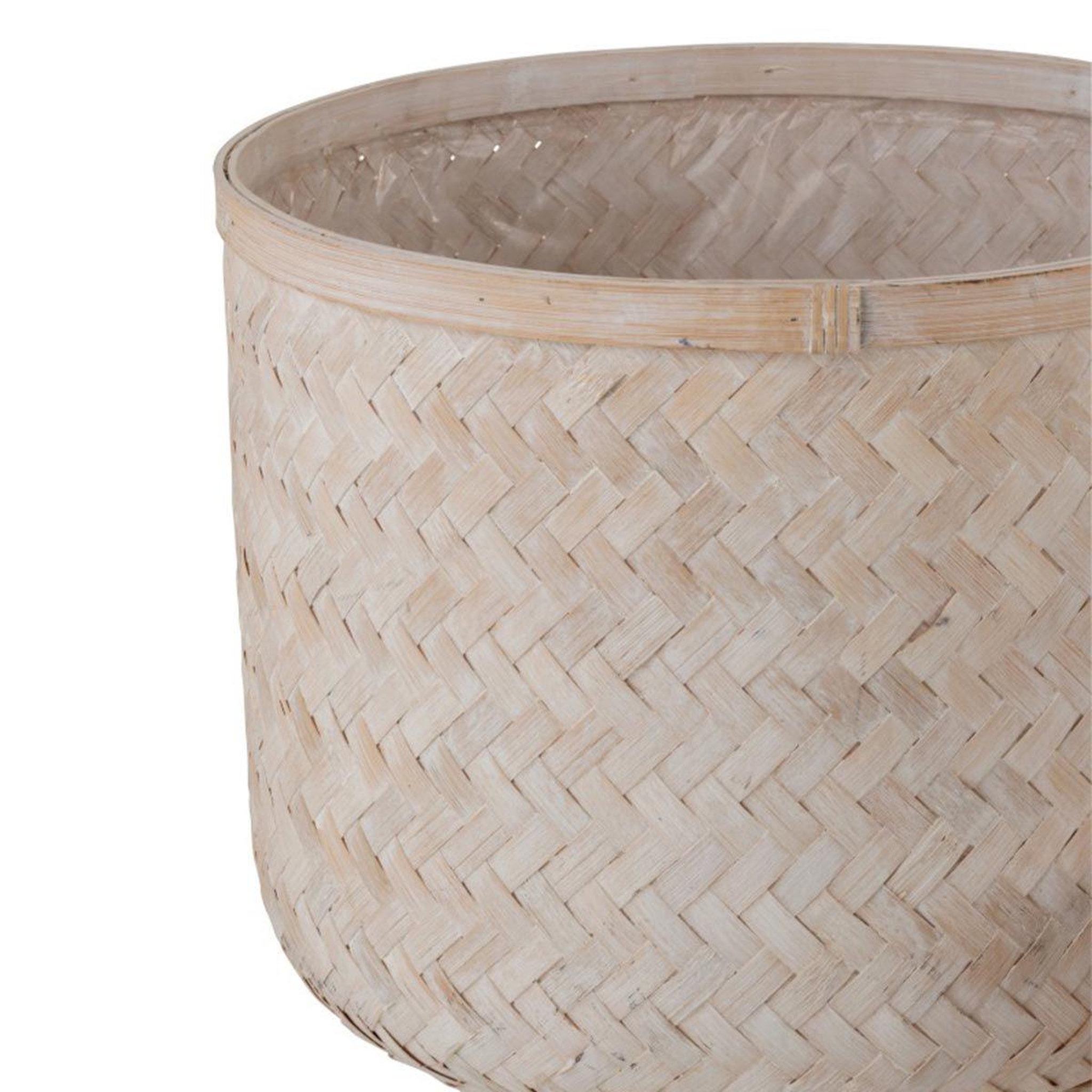 Voir la diapositive 2 : J-LINE Lot de 3 cache-pots design  cuye  76cm naturel