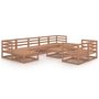 Voir la diapositive 2 : VIDAXL Salon de jardin 10 pcs marron miel bois de pin massif