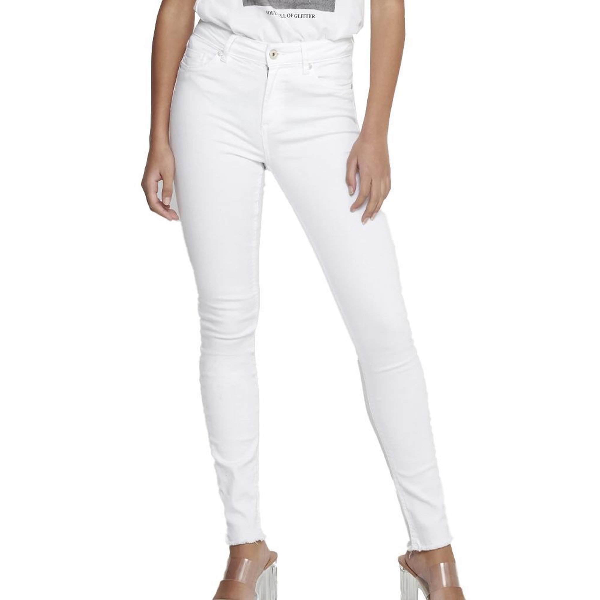 Only Jean Skinny  Femme Only Emel. Coloris disponibles : Blanc