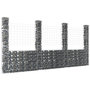 Voir la diapositive 1 : VIDAXL Panier de gabion en forme de U avec 4 poteaux Fer 380x20x200 cm