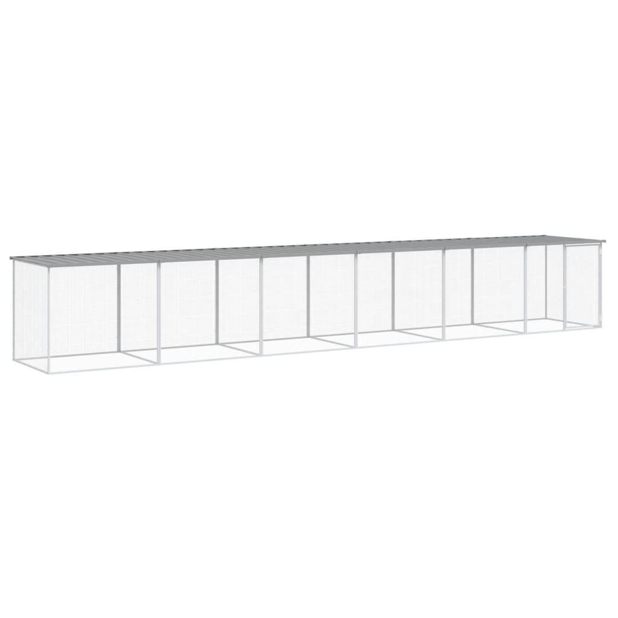 Voir la diapositive 2 : VIDAXL Poulailler avec toit gris clair 603x98x90 cm acier galvanise