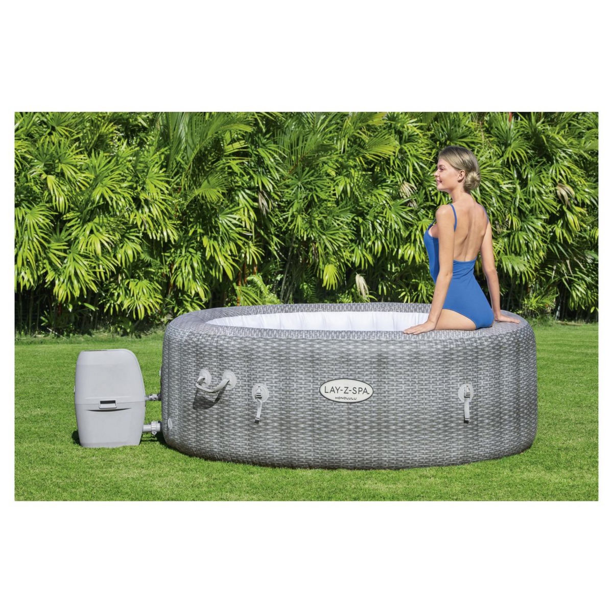BESTWAY Spa gonflable rond - 4/6 places - Diam 1,96 x 0,71 m - LAY-Z-SPA HONOLULU