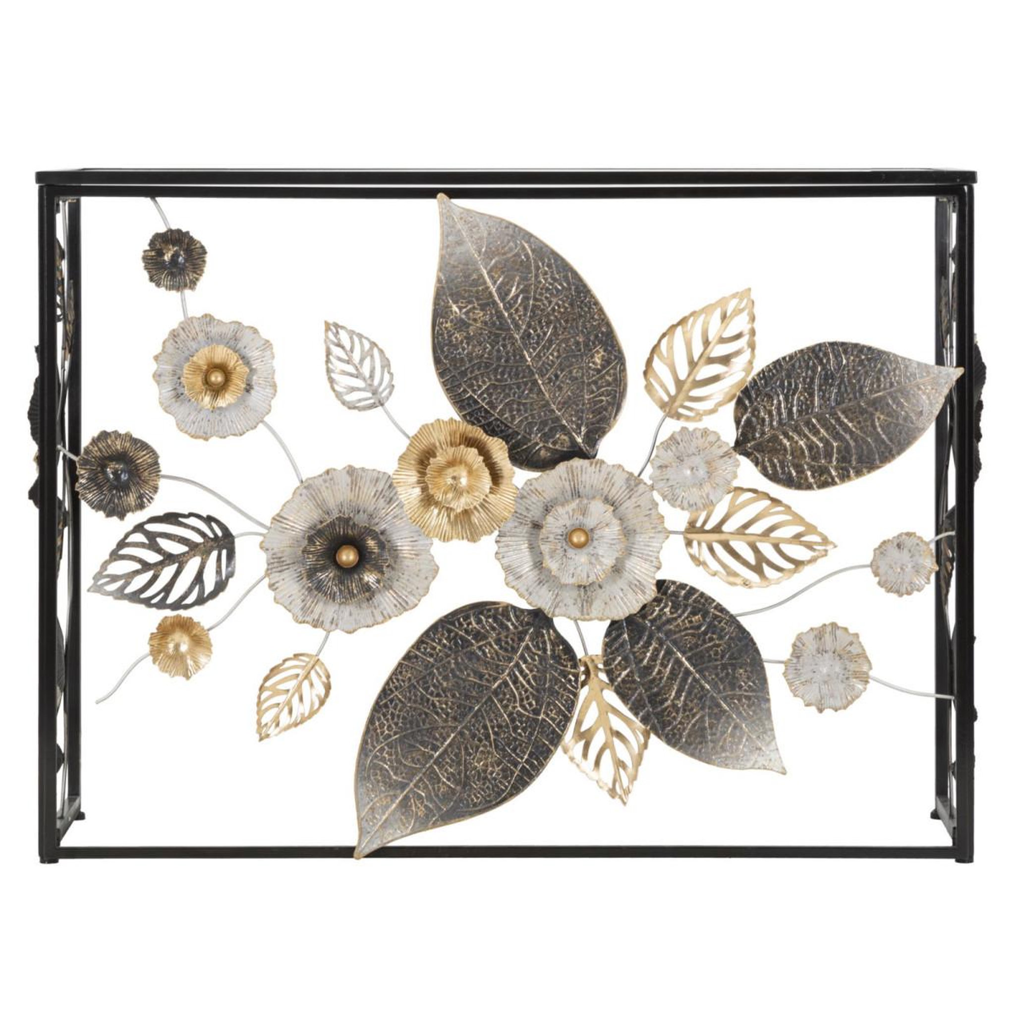 Voir la diapositive 3 : Paris Prix Console design en métal  flora  111cm multicolore
