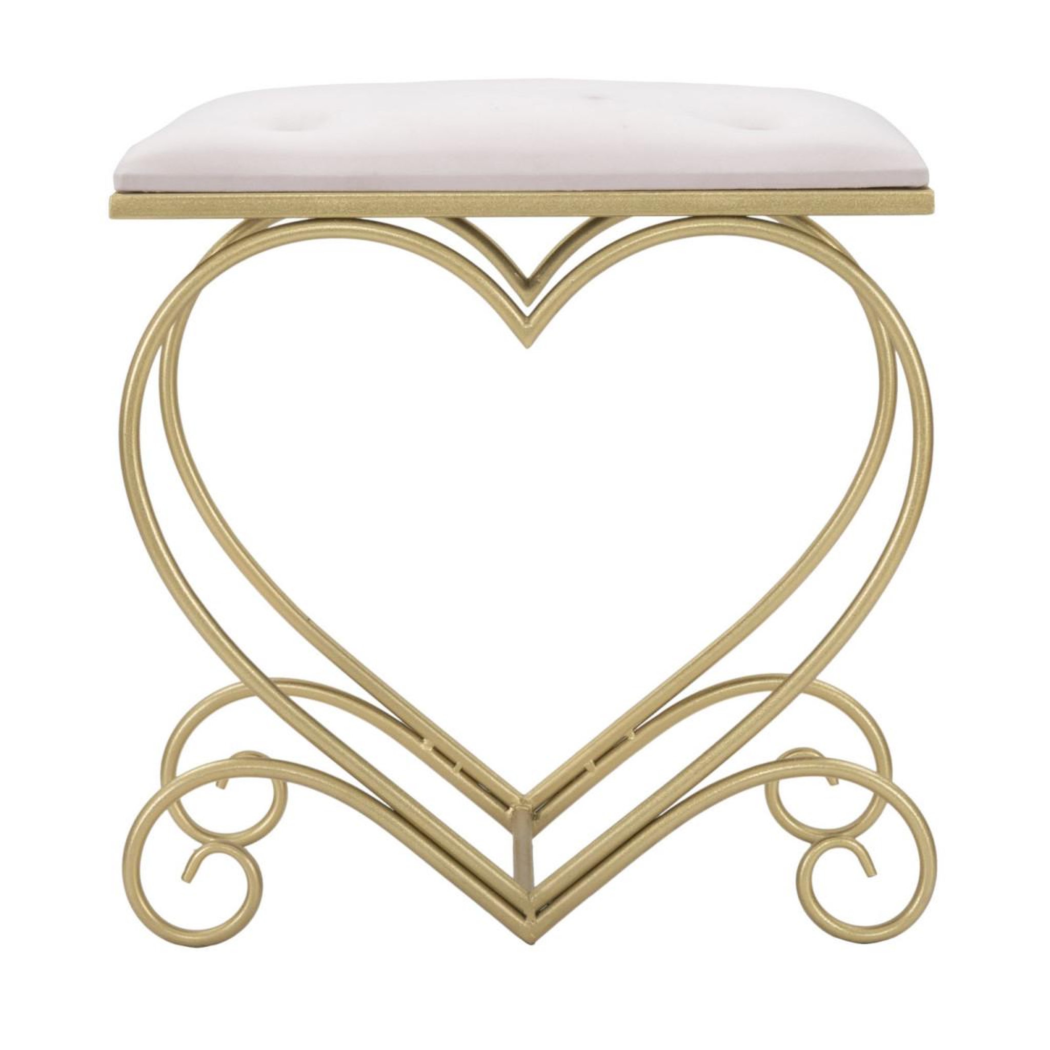 Voir la diapositive 2 : Paris Prix Tabouret design  heart  51cm rose & or