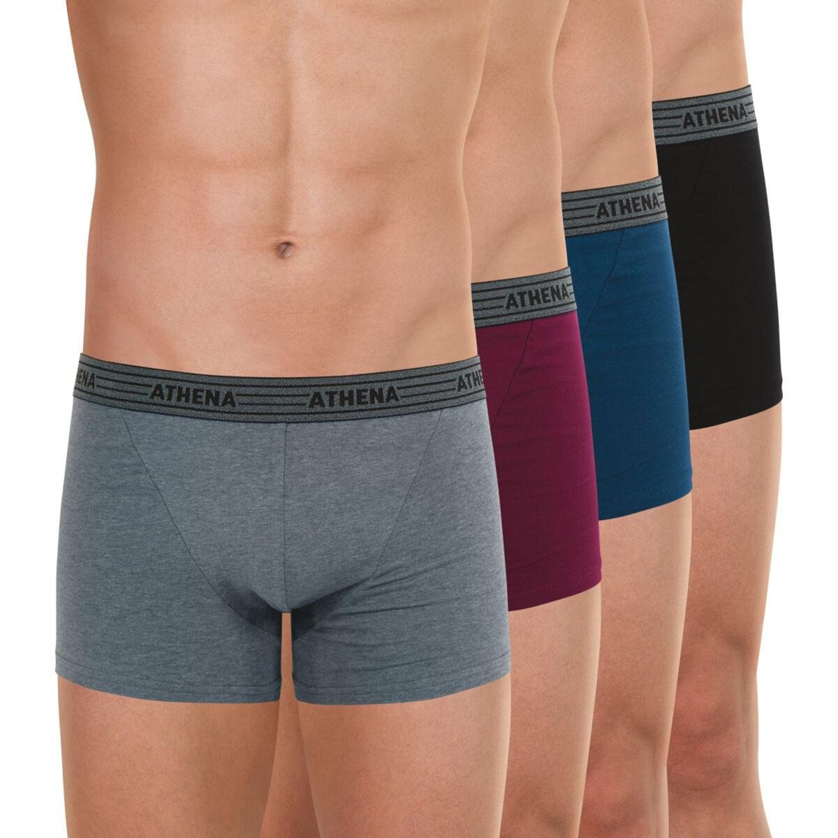 Athena Lot de 4 boxers homme Ecopack pas cher Auchan