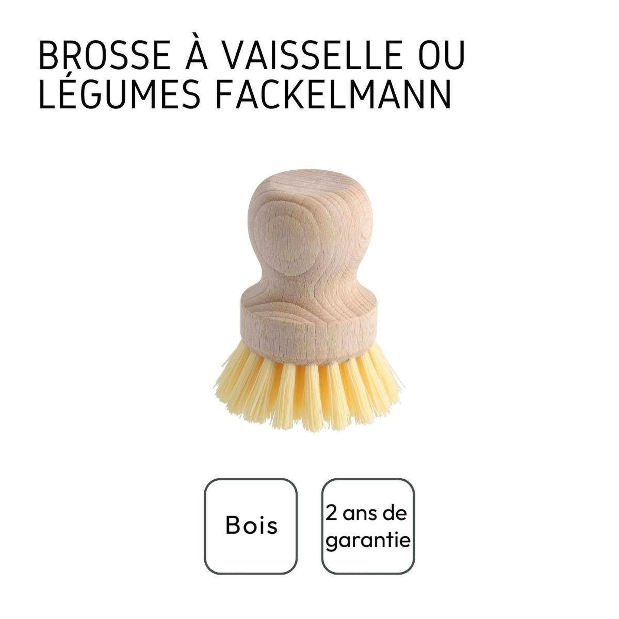 Voir la diapositive 4 : Fackelmann Set de 2 brosses à légumes en bois fackelmann nature fsc