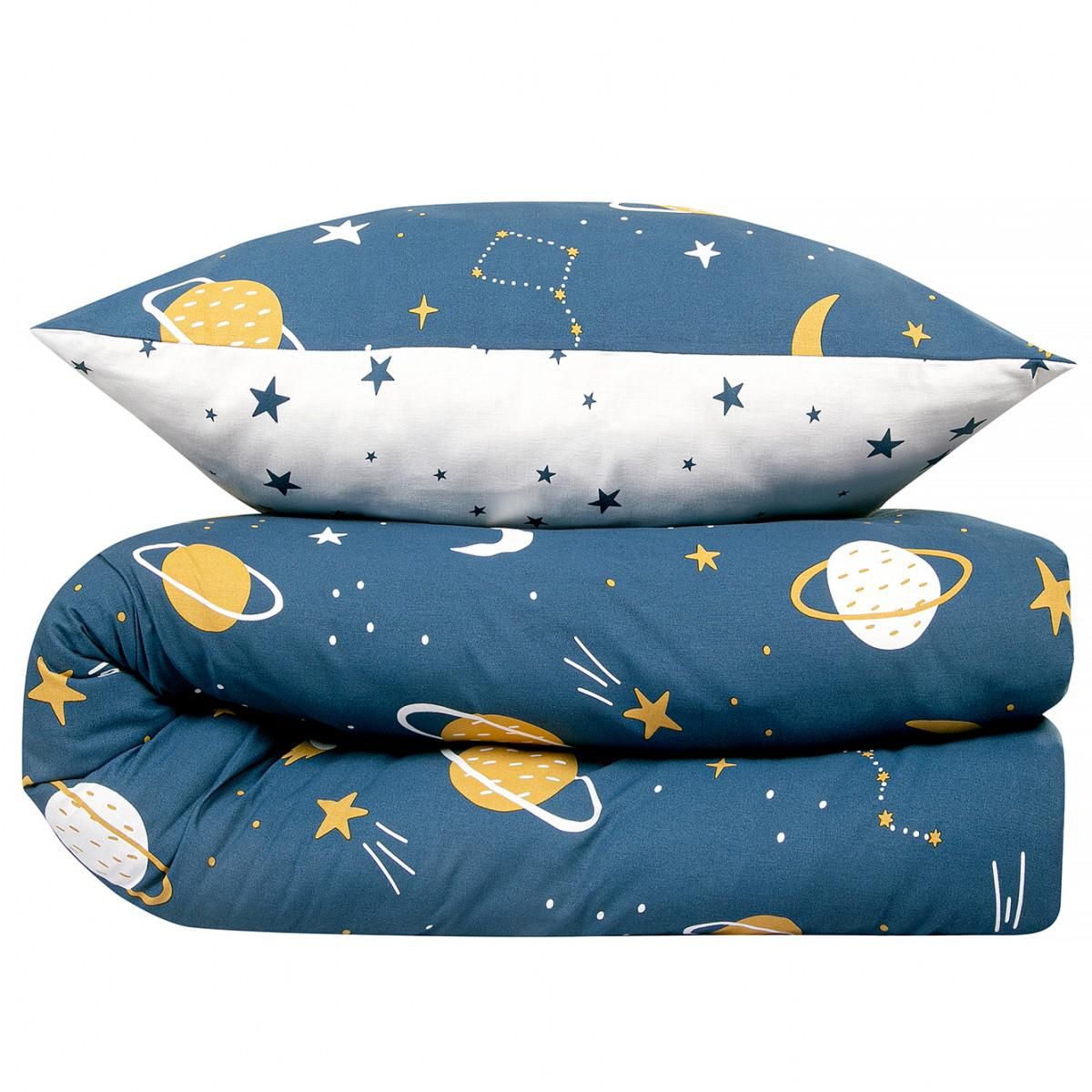 FUTURE HOME Parure de lit enfant astronaute réversible 140x200cm