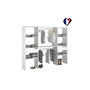 Voir la diapositive 3 : CONCEPT USINE Grand dressing blanc avec 2 penderies, 6 étagères et 2 tiroirs ELYSEE