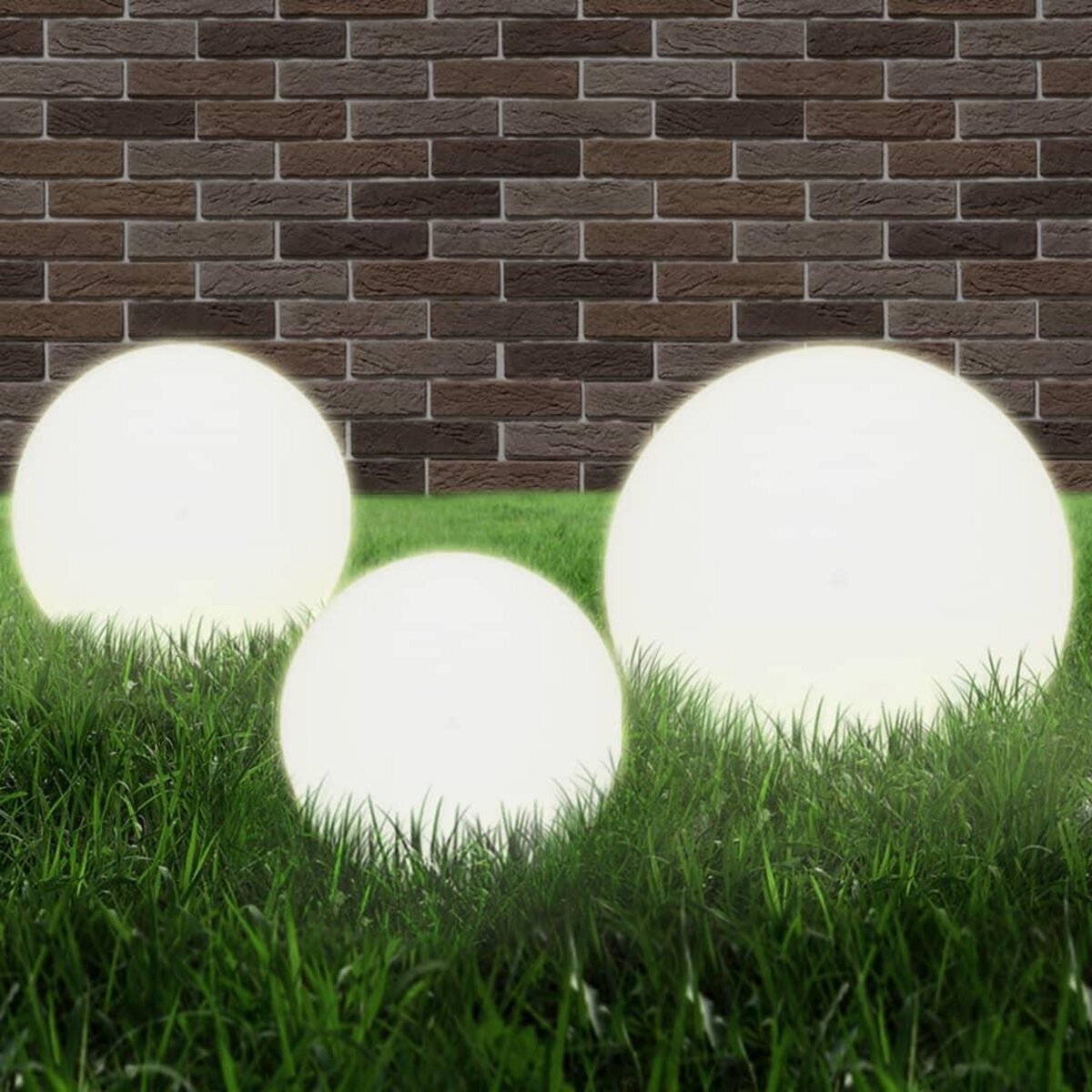 VIDAXL Jeu de lampe boule a LED 3 pcs PMMA spherique 20/30/40 cm