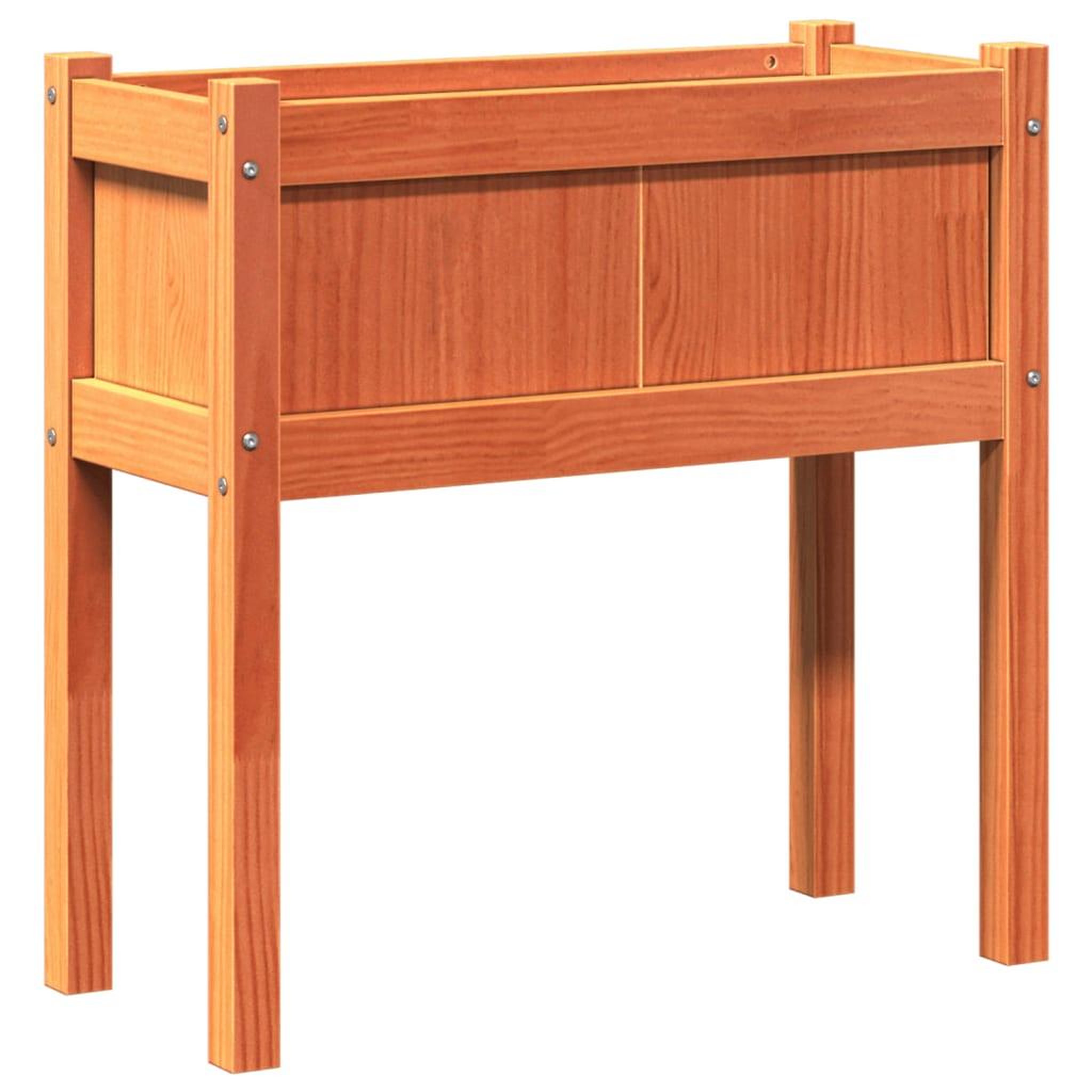 Voir la diapositive 2 : VIDAXL Jardinieres et pieds cire marron 70x31x70 cm bois de pin massif